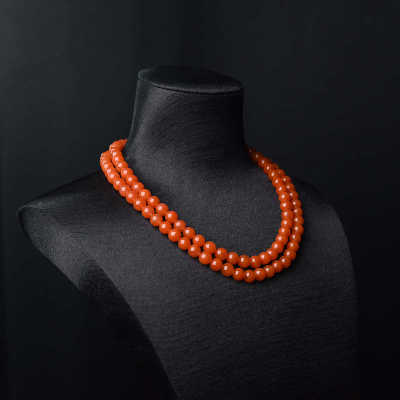 7.5mm樱桃红南红佛珠-红掌柜