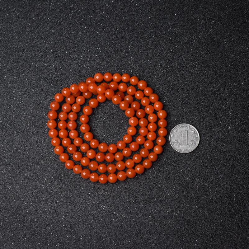 7.5mm樱桃红南红108佛珠-红掌柜