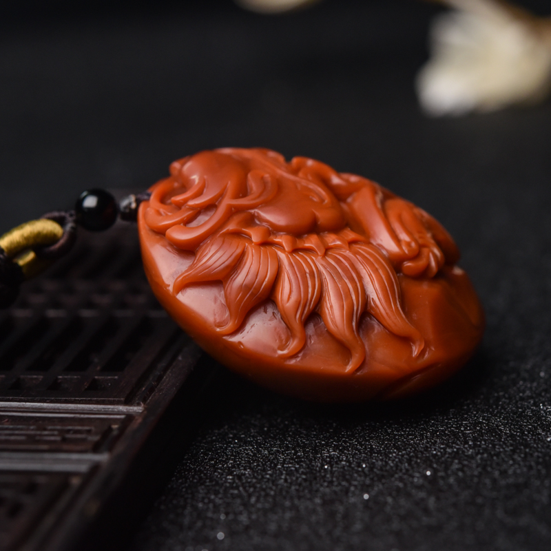 柿子红南红吊坠-红掌柜