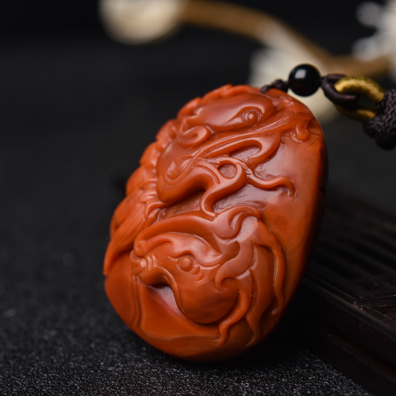 四川南红龙马精神吊坠-红掌柜