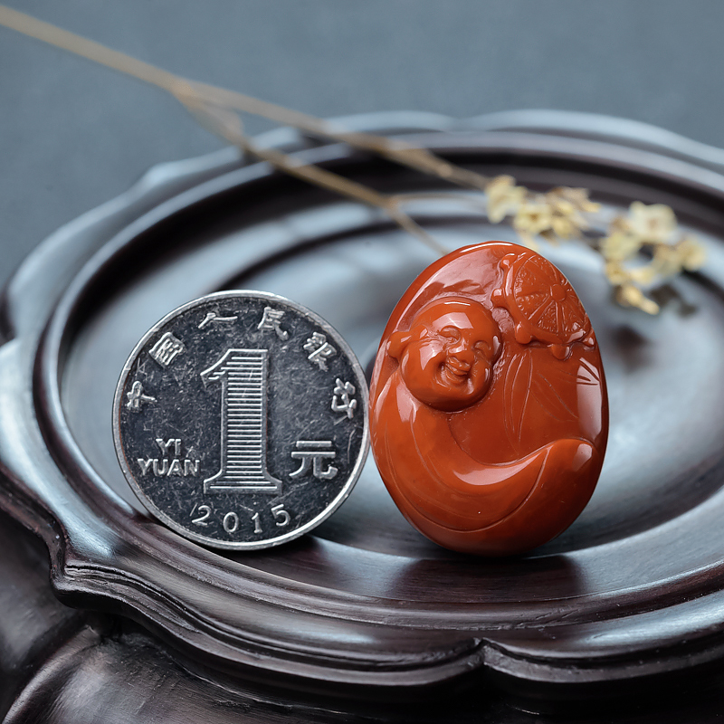 柿子红南红弥勒佛-红掌柜