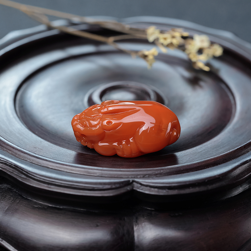 柿子红南红吊坠-红掌柜