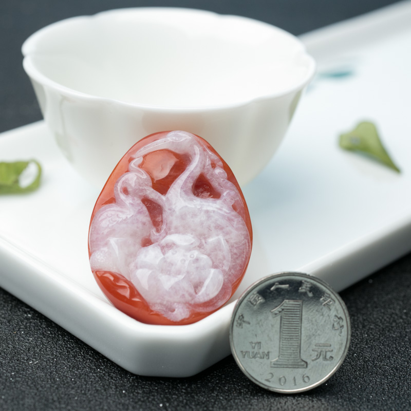 红白料南红吊坠-红掌柜