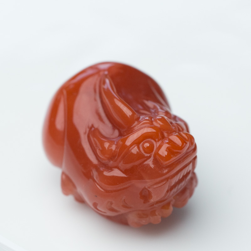 川料天然柿子红南红吊坠-红掌柜