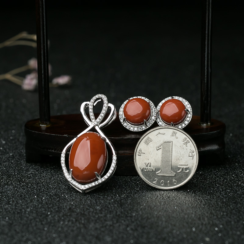 四川天然南红套装-红掌柜