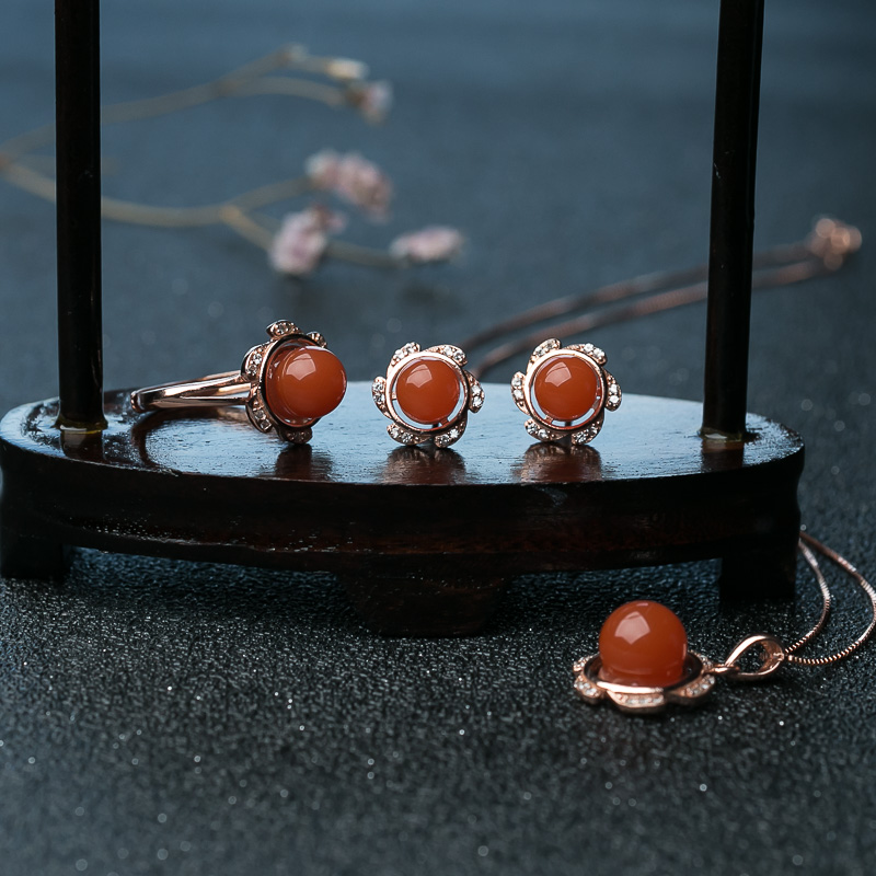 樱桃红南红套装（三件）-红掌柜