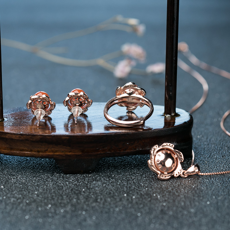 樱桃红南红套装-红掌柜