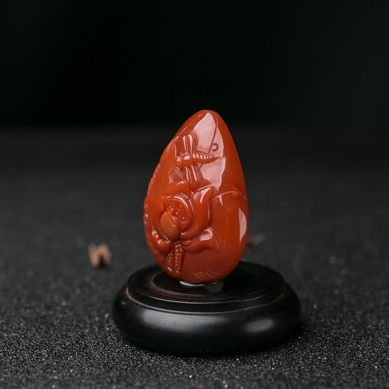 天然南红一品清廉吊坠-红掌柜