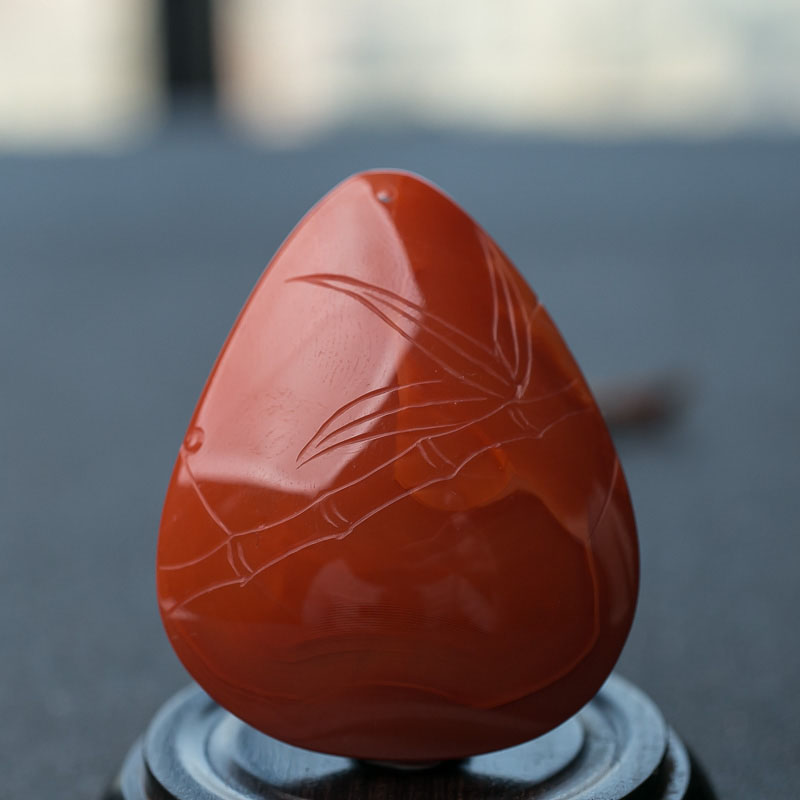 柿子红南红一品清廉挂坠-红掌柜