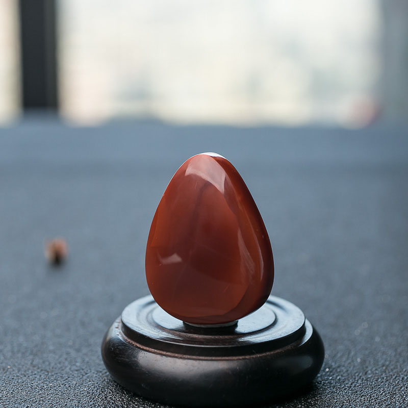 俏色南红水滴挂坠-红掌柜