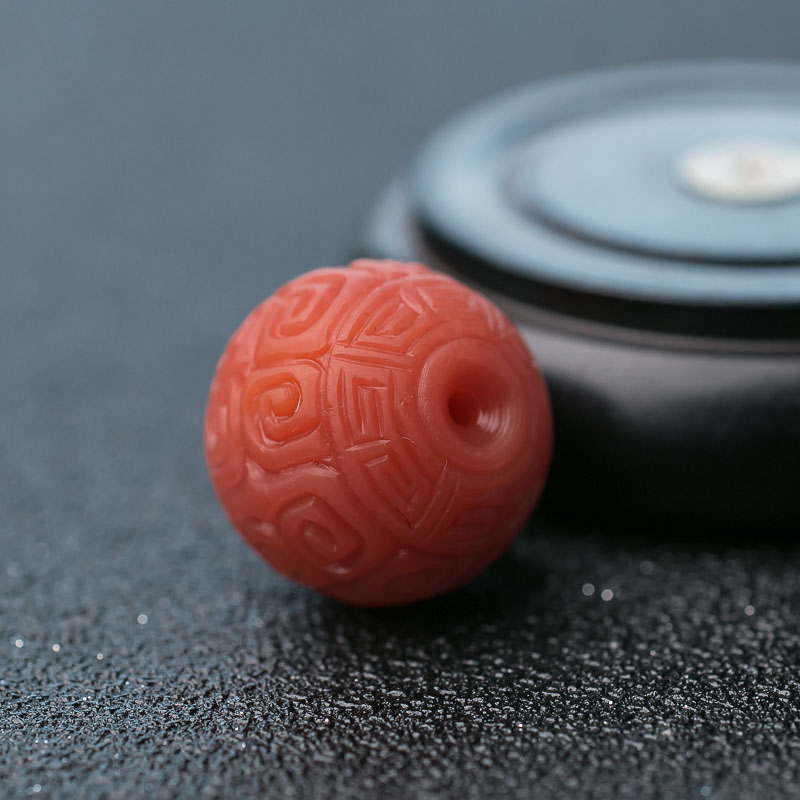 柿子红南红回纹珠-红掌柜