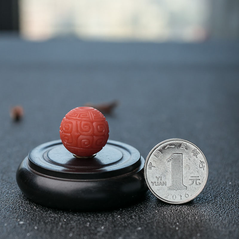 柿子红南红回纹珠-红掌柜