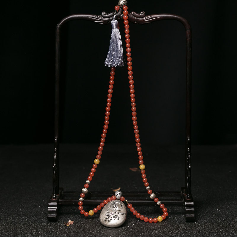 天然四川南红毛衣链-红掌柜