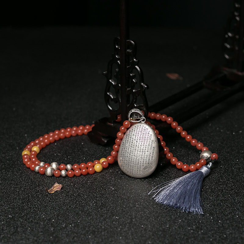 6.4mm天然四川樱桃红南红项链-红掌柜