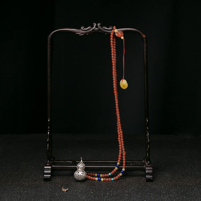 5mm天然南红毛衣链-红掌柜