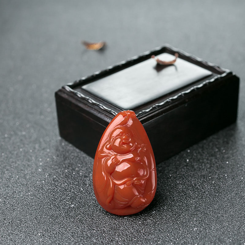 柿子红南红佛吊坠-红掌柜