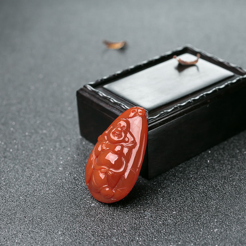 天然南红佛吊坠-红掌柜