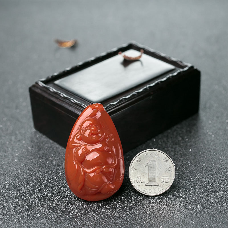 柿子红南红佛挂坠-红掌柜