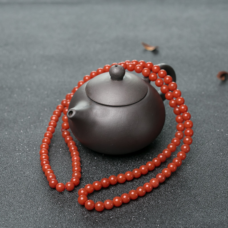 柿子红南红108佛珠-红掌柜