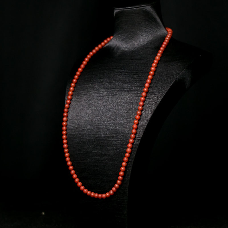 天然柿子红南红108佛珠-红掌柜