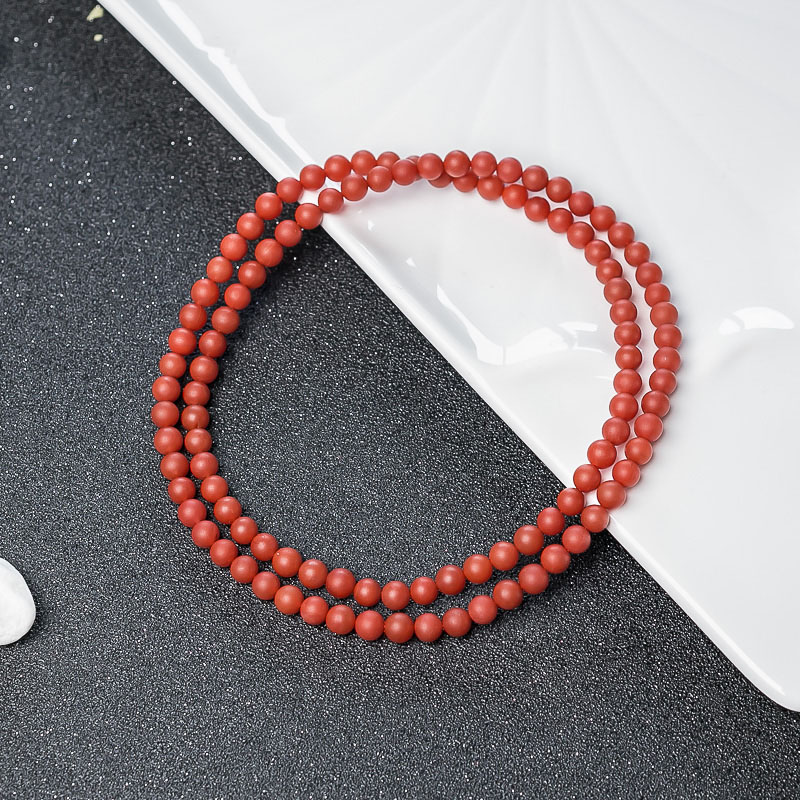 保山天然南红108佛珠-红掌柜