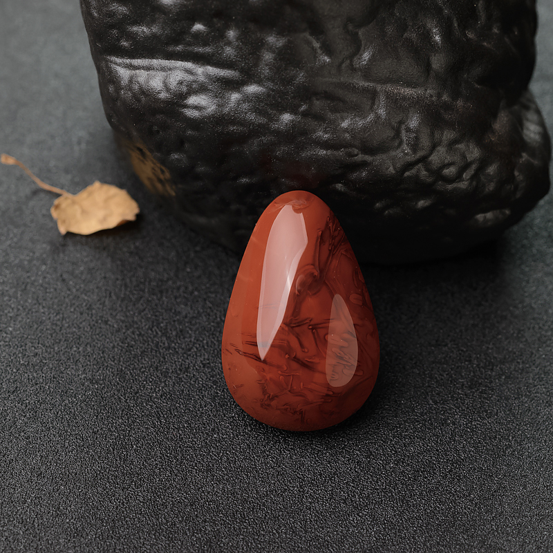 川料天然火焰纹红南红水滴吊坠-红掌柜