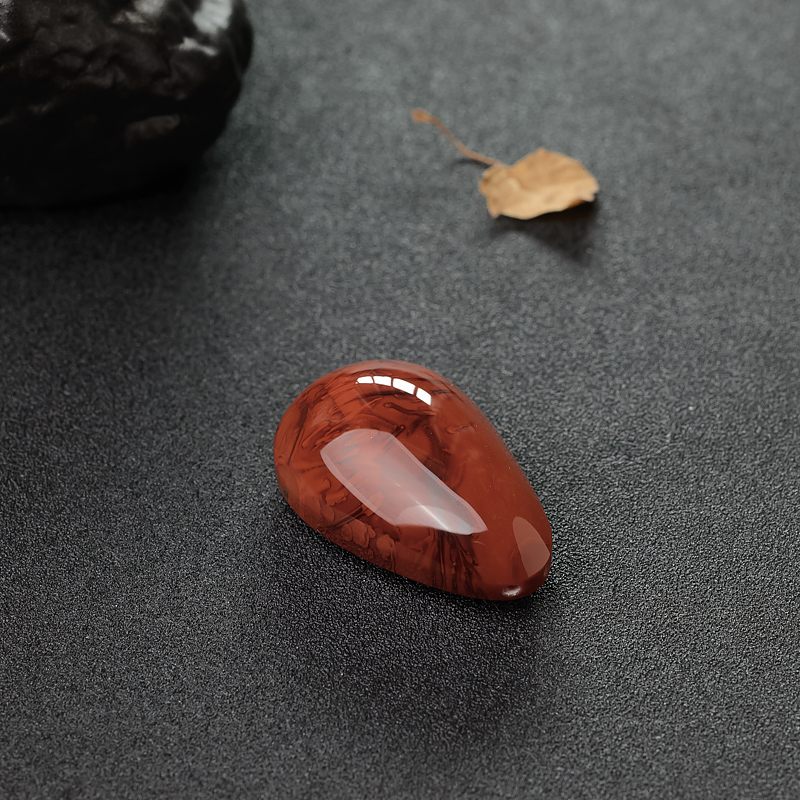 火焰纹红南红水滴吊坠-红掌柜