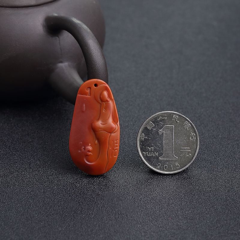 南红悟道吊坠-红掌柜