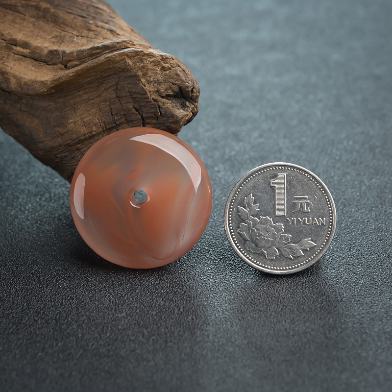 四川凉山南红平安扣吊坠-红掌柜