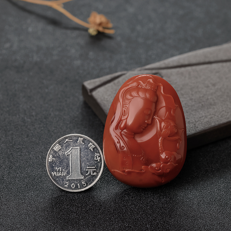 川料南红观音吊坠-红掌柜