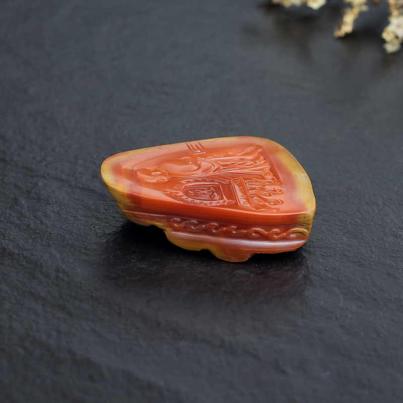 天然铁皮包浆料南红吊坠-红掌柜