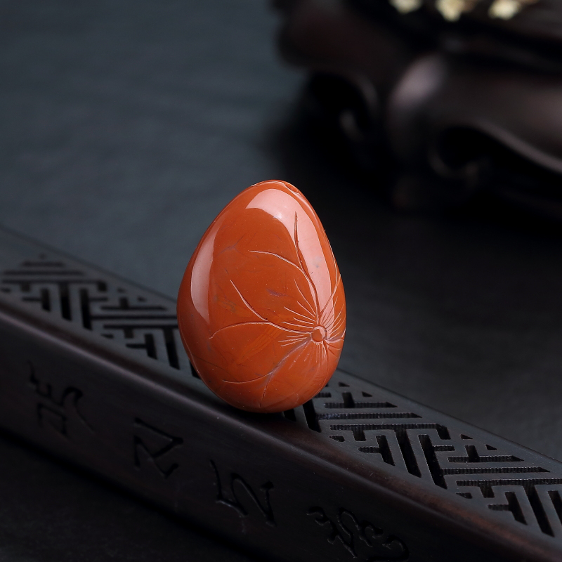 川料天然南红莲花吊坠-红掌柜