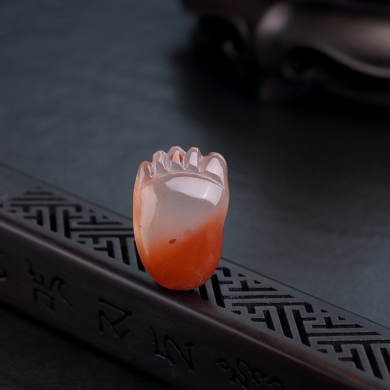 川料天然南红知足常乐吊坠-红掌柜