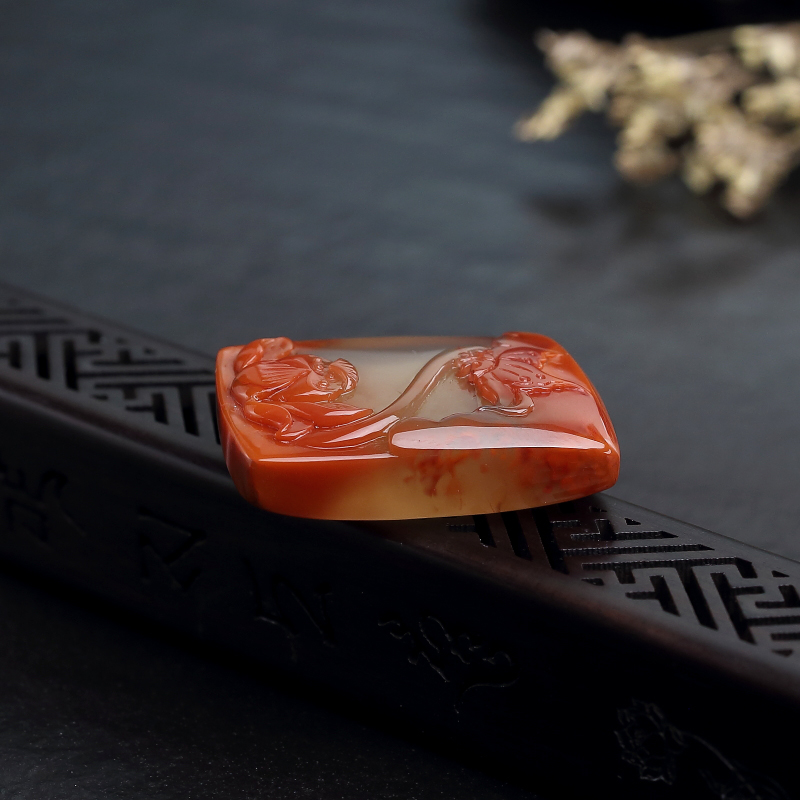 川料天然冻料南红吊坠-红掌柜