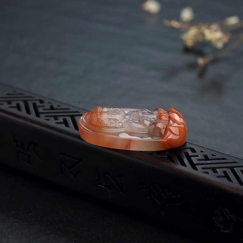 冰飘料南红宝宝佛吊坠-红掌柜