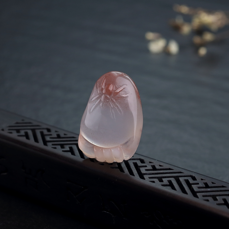 川料冰飘料南红知足常乐吊坠-红掌柜