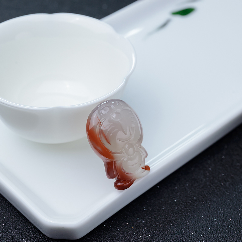 川料冰飘料南红机器猫吊坠-红掌柜