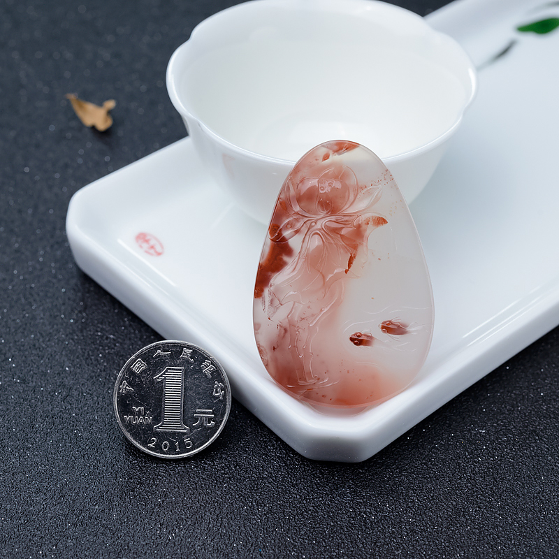 冰飘料南红吊坠-红掌柜