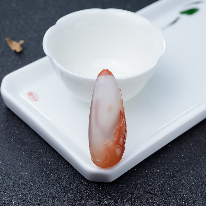 川料天然南红莲花吊坠-红掌柜