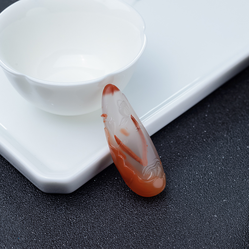 川料天然冰飘料南红吊坠-红掌柜