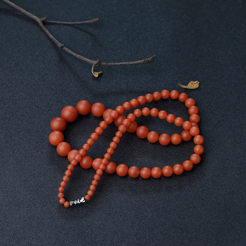 柿子红南红项链-红掌柜