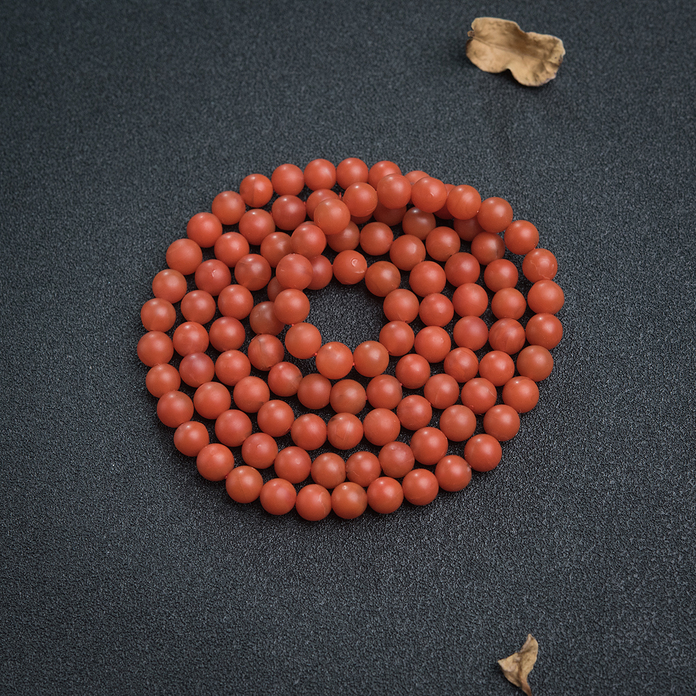 6mm樱桃红南红珠链-红掌柜