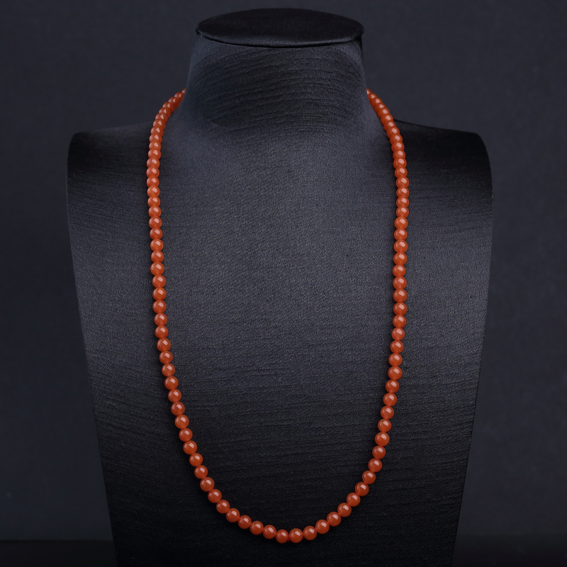 川料天然樱桃红南红珠链-红掌柜