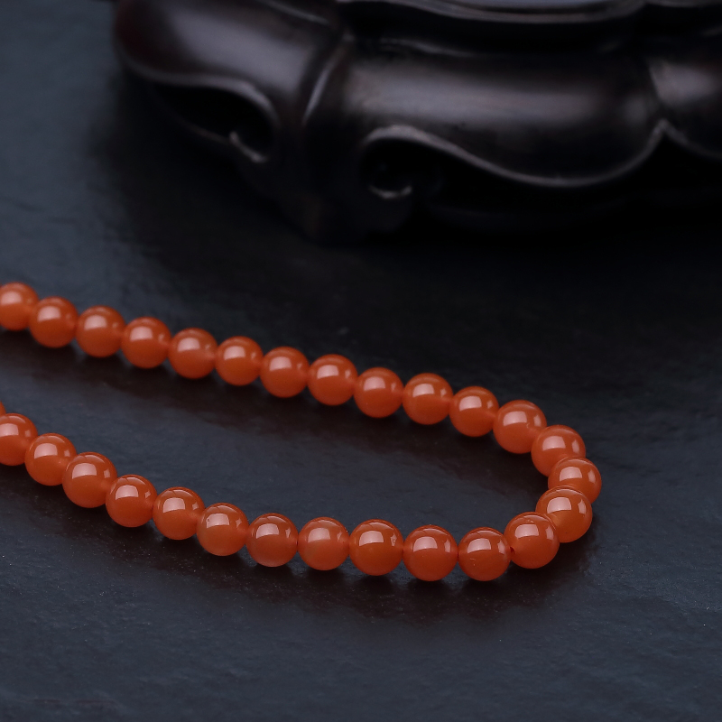 川料天然南红珠链-红掌柜