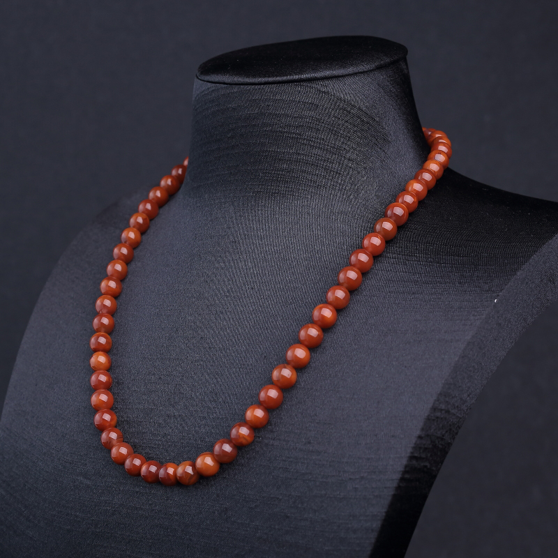 川料柿子红南红项链-红掌柜