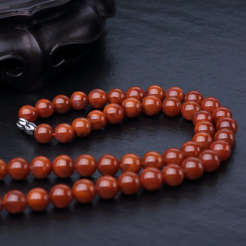 柿子红南红项链-红掌柜