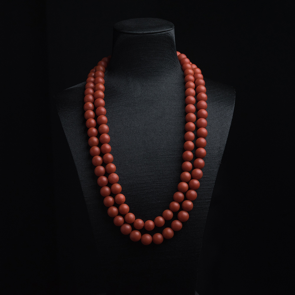 11.5mm柿子红南红108佛珠-红掌柜