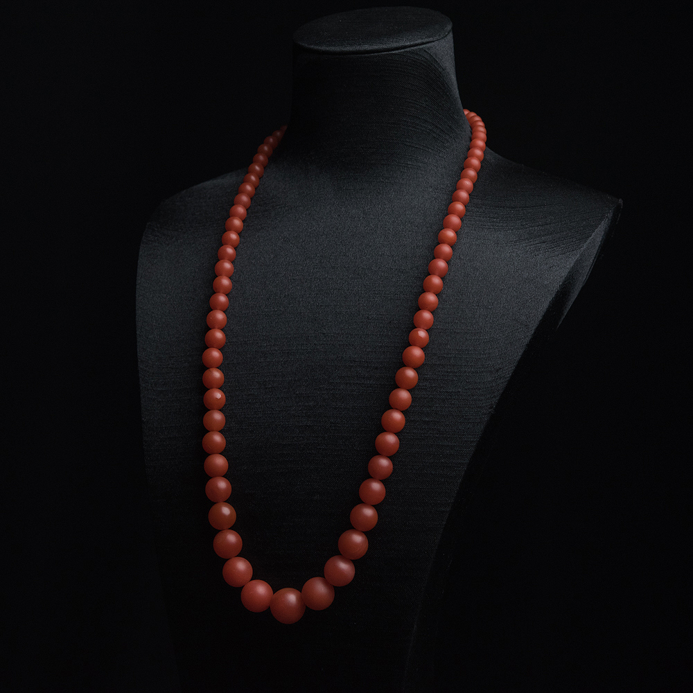 天然樱桃红南红塔链-红掌柜