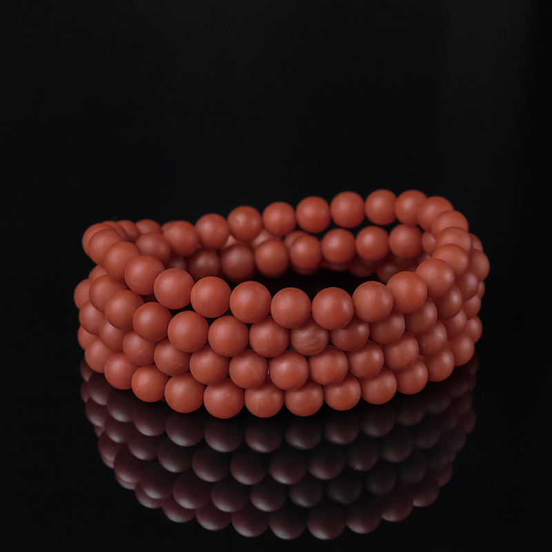 天然柿子红南红珠链-红掌柜