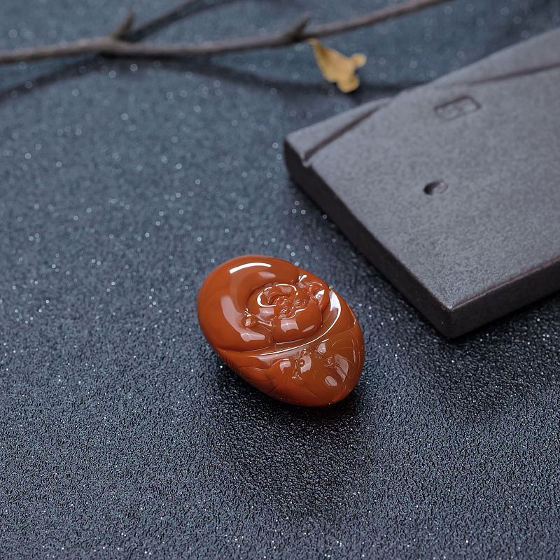 柿子红南红福在眼前吊坠-红掌柜